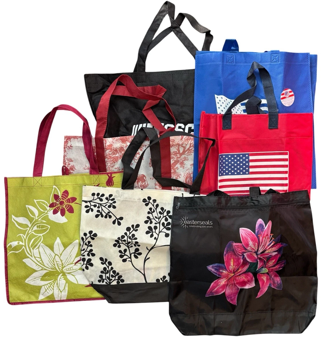 Tote Bag vintage di ispirazione italiana / bandiera, pizza, targa e