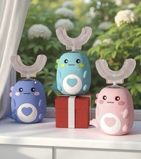 Kids U-Shaped Electric Toothbrush Brush Head Waterproof Rechargeable Automatic