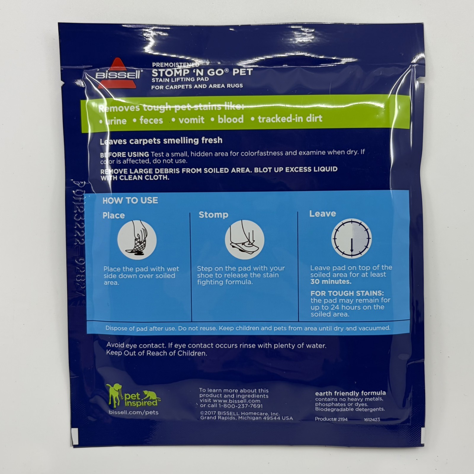 Bissel Stomp 'N Go Pet Lifting Pads + Oxy Stain Carpet Rug Cleaning, 20 Pack