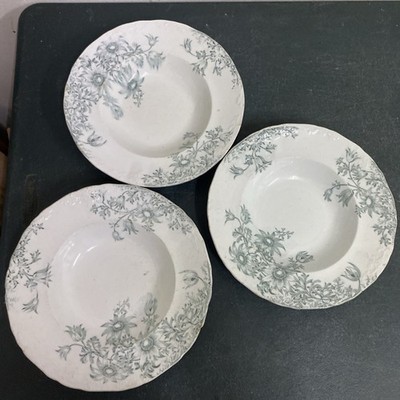 RareAntique 1800s W.E.Corn Porcelain Royal England 3 Flannel Daisy Bowls 10 