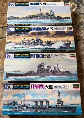Hasegawa Waterline Serie 4er Set Nachi, Myoko, Kinugasa, Tenryu