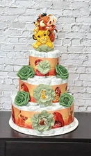 3 Tier Lion King Diaper Cake ,Gender Neutral Baby Shower