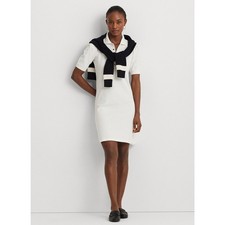 Ralph Lauren Collared Shift Dress Size M. Sporty and Stylish 100% cotton NWT.