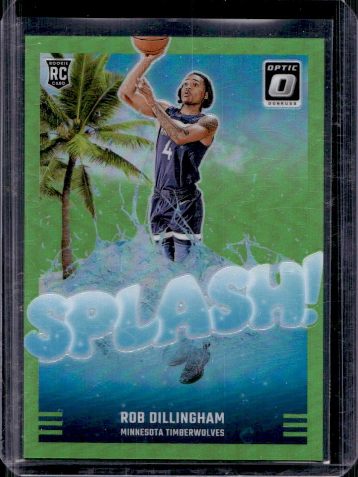 2024-25 Donruss Optic Rob Dillingham Splash! RC Lime Green #134/199 Timberwolves