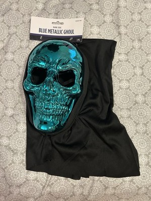 Blue Metallic Ghoul Mask Fantom Ghost Adult Cosplay Party Free Ship