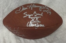 Steve McMichael, Dan Hampton, Hartenstine Signed NFL Football- 85 Chicago Bears