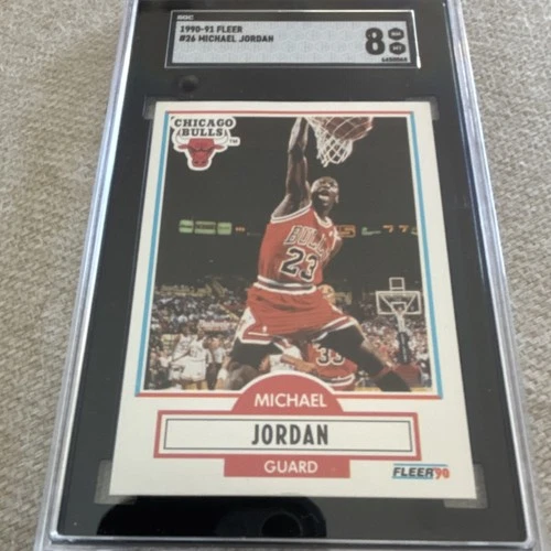 Fleer 1990-91 Michael Jordan #26 Chicago Bulls SGC 8 Basketball Card