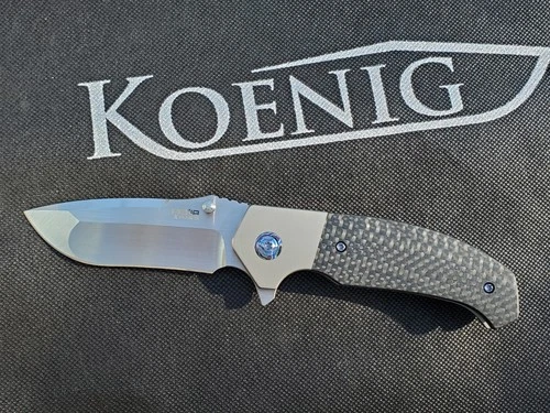 Pena Knives X Series Mini Diesel Ti/CF 3.25" M390 Satin Flipper Reate Made