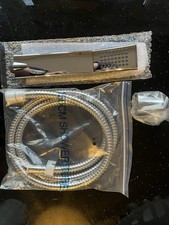 1.5m Shower Hose & Paddle Shower Head Replacement Kit Chrome Colour.