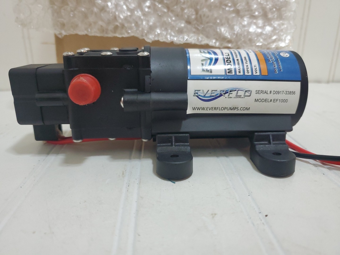 New EVERFLO 1.0 GPM, 12V, Max 40 PSI Diaphragm Pump EF1000, EF1000-BOX EF1000BOX
