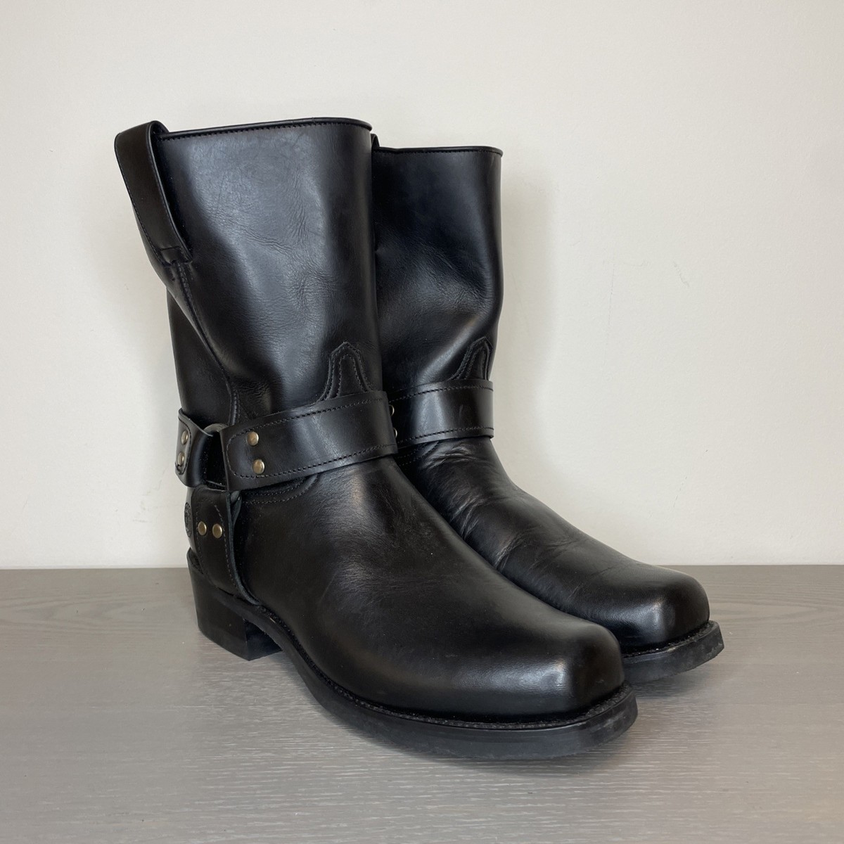 Ranch Road Leather Honcho Boots Size 9.5 Black Engineer Moto  display picture 1