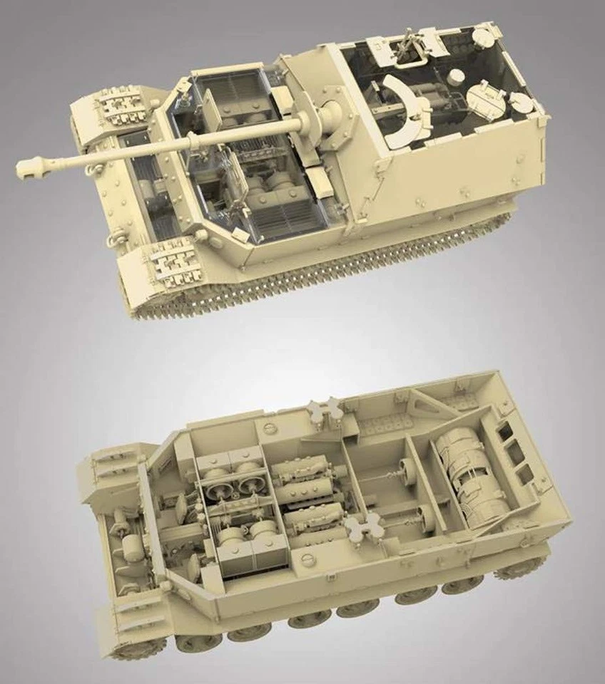 German Heavy Tank Destroyer Ferdinand Full Interior&16t Strabokran Model kit - Image 2 of 4