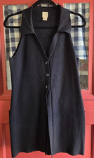 H M Women's Black Sleeveless Button Front Sweater Vest V-Neck Size L