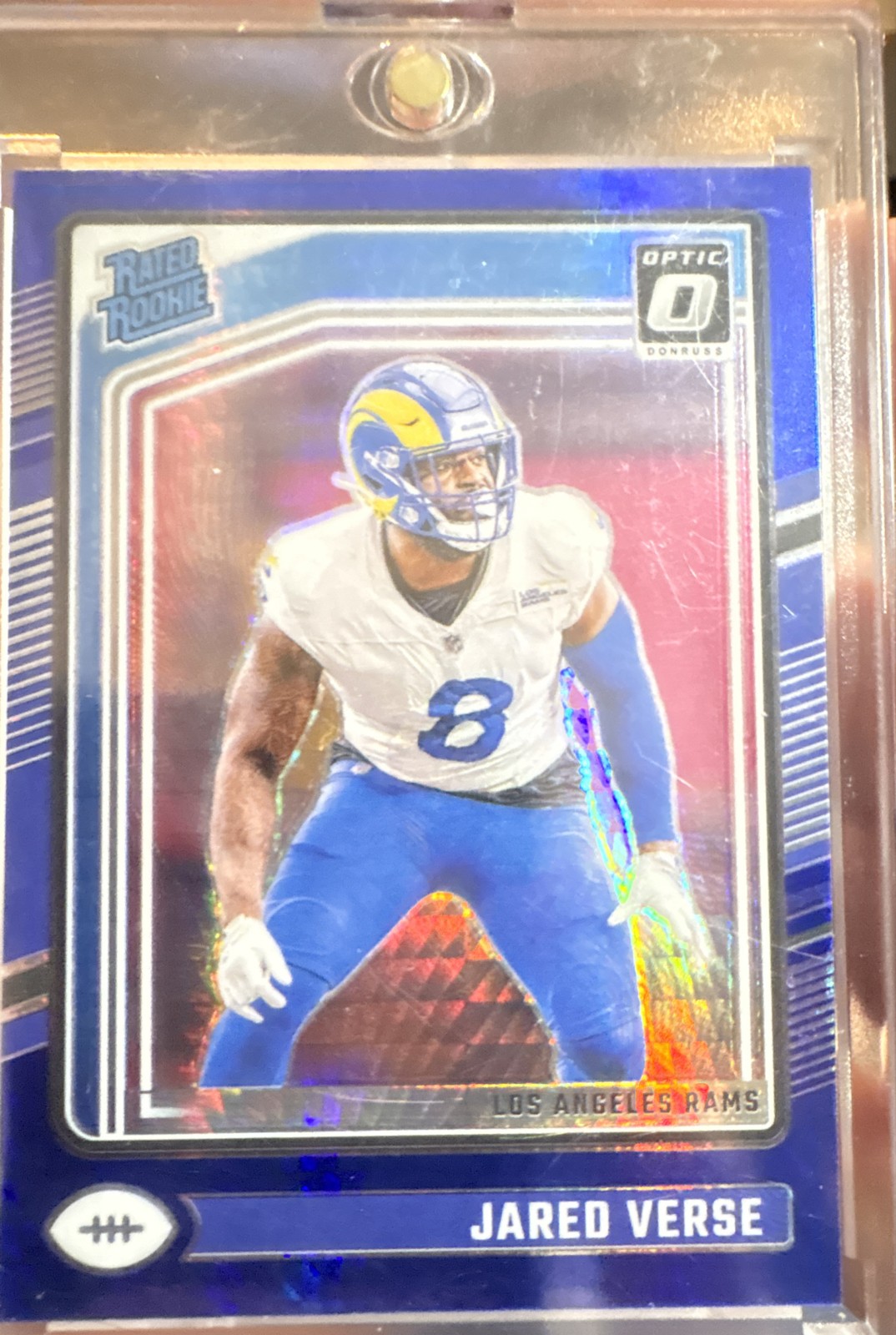 2024 Panini Donruss Optic - Rated Rookie Jared Verse #242 Blue Hyper Prizm (RC)