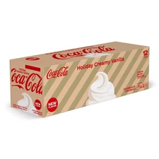 Coca-Cola Holiday Cream Vanilla 12 Pack  12oz Cans Limited Edition, USA 07/2026
