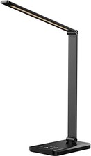 LED Desk Lamp with USB Charging Port, Dimmable Eye-Caring Reading Black 1.0