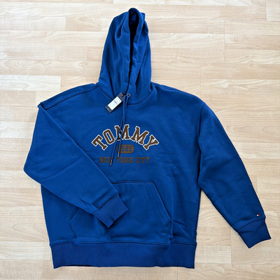 TOMMY HILFIGER  Cotton Hoodie Sweatshirt Men Sz. Large  Blue NWT