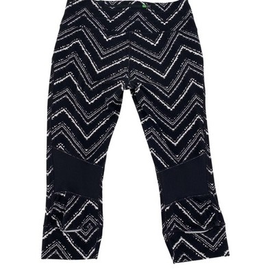 Athleta Be Free Knicker Leggings Black White Chevron Zigzag Print Size Athletic