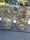 Pair Of Nantucket 9.5” Tall 5” Diameter Coastal Hurricane Lamps — photo 1