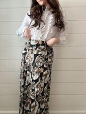 Vintage Novelty Skirt Globe Print Yolk Waist History Teacher 80s VTG