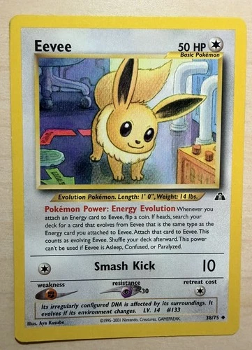 Pokemon Eevee 38/75 - Neo Discovery - LP Uncommon - 2001 WotC Vintage