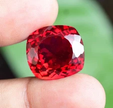 30.40 Ct Natural Mozambique Blood Red Ruby Certified Flawless Cushion Gemstone