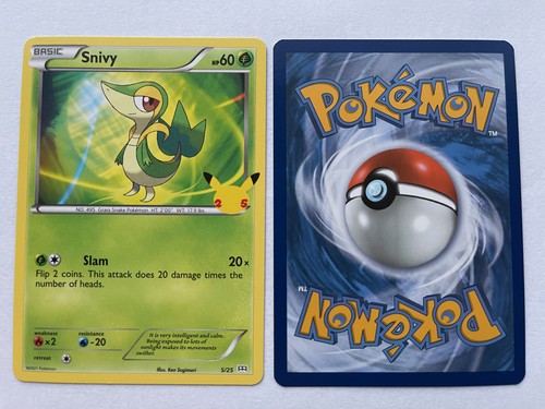 Pokemon TCG McDonald’s 2021 25th Anniversary Card 5/25 Snivy