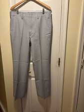 Vintage 60s 70s Mens Pants 34x30 Polyester Leisure Suit Flare Leg Plaid NEW NOS
