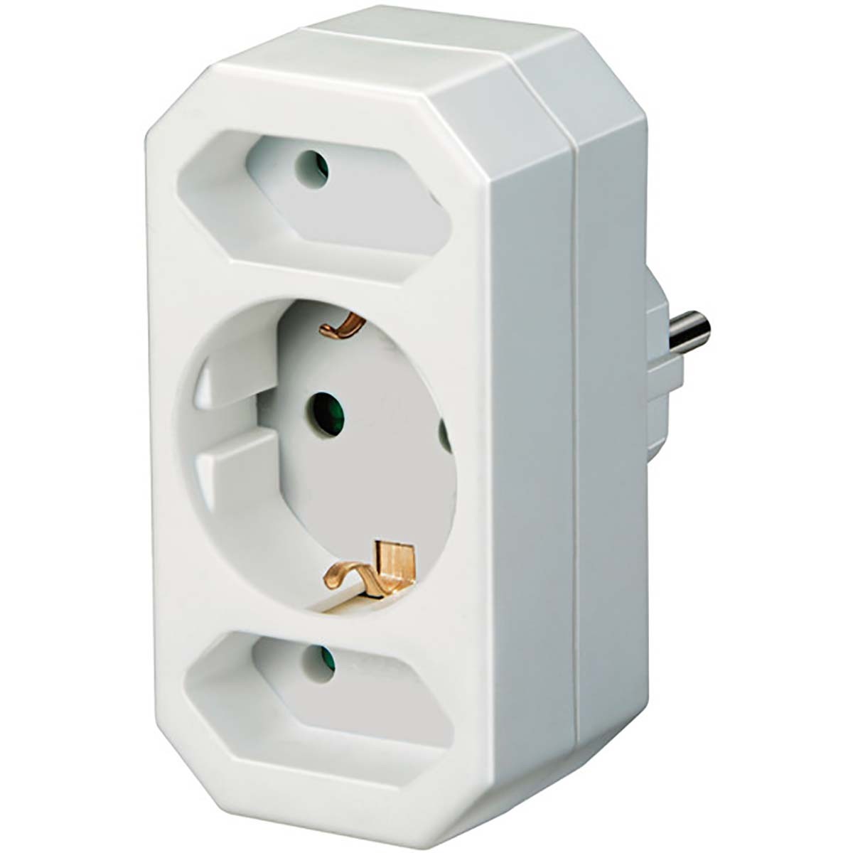 Multiprise 3 voies bloc adaptateur 1 prise terre 2 prises Euro parasurtenseur