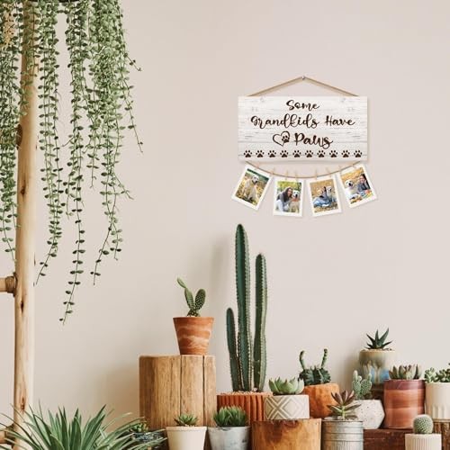 Grandma Grandpa Dog Gifts Picture Frame Photo Holder for Wall, Grandkids01