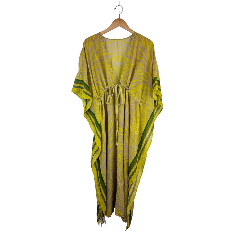 NWT Banana Republic Kaftan Swim Coverup M/L Yellow Cotton - Image 2 of 4