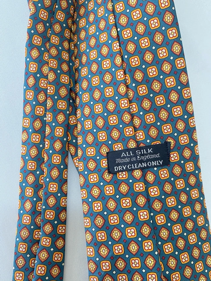 J.PRESS corbata de seda para hombre con patrón floral naranja m en Inglaterra EX CON Foto 2 de 4