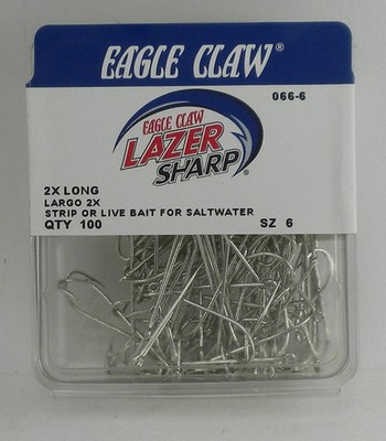 Eagle Claw 66 #4/0 100Ct Seaguard Extra Long Shank Hooks