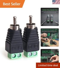 RCA to AV Screw Terminal Connector - Solderless Male Adapter 2 Pack 