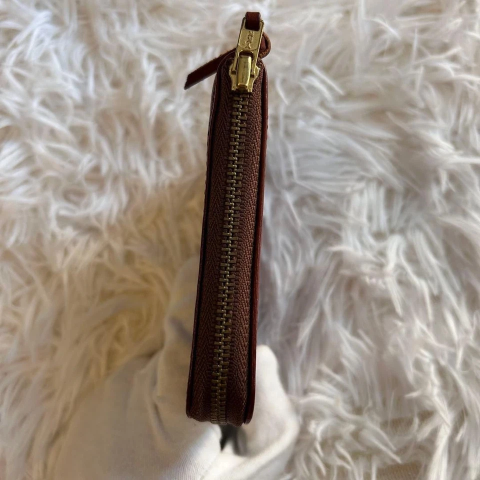 Cartera de cuero marrón con cremallera en forma de L fragmento Porter Foto 4 de 4