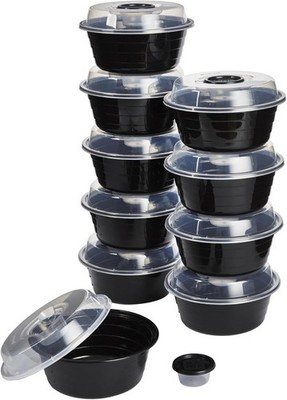 GoodCook 4-Cup Meal Prep Bowls Set with Lids and Dressing Cup, Microwavable Food