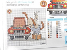 MARGARET SHERRY MECHANIC DOG. 1 PAGE CROSS STITCH CHART. FOR CHARITY 🎁
