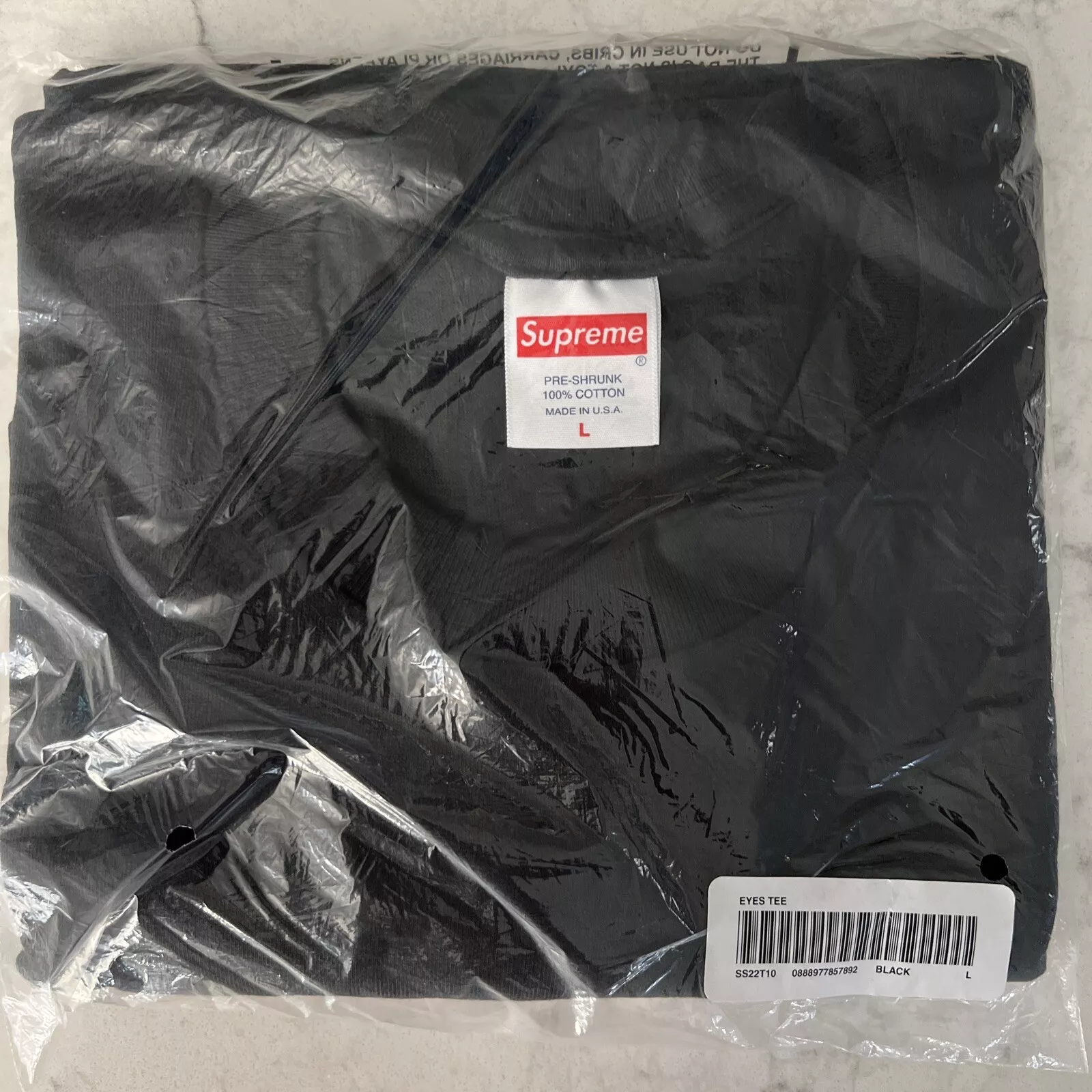 Tee shirt noir Supreme Eyes taille grande étiquette neuve scellée expédiée maintenant boîte