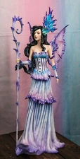Ebros Large Amy Brown Spring Season Purple Lavender Fairy Figurine Statue