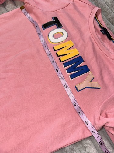 Tommy Hilfiger XS Bubblegum Pink Sweater Varsity Lettering Color Block Y2K - Picture 4 of 8