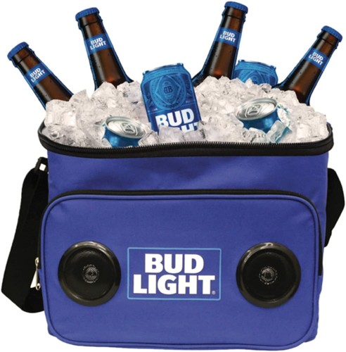 Bud Light Soft Cooler Bluetooth Speaker Portable Travel Cooler, K1922 - Picture 2 of 4