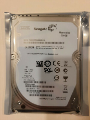 Seagate ST9500424AS 500GB 2.5'' SATA HD PN 9RW143-567 FW 0001BSM1 SU 6WS DC 12457