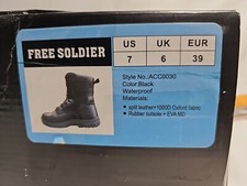Free Soldier ACC0030 Mens Black Waterproof Lace Up Tactical Boots Size 7