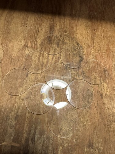 9 Round Glass Tiles - Clear - 40mm - 2 Flat Sides - Craft Pendant Lens - Picture 3 of 6