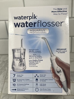 Waterpik Aquarius WP-660C Corded Electric Water Flosser White Hydro-Pulse SEALED
