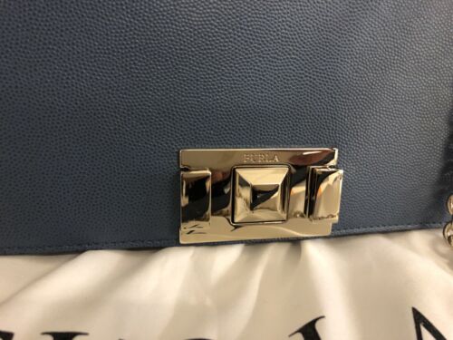 Woman bag Furla Mimi' S crossbody blue leather and shoulder piombo 1007405 - Picture 7 of 7