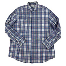 Crown & Ivy Multicolor Plaid Button Up Shirt Long Sleeve XL Cotton Stretch