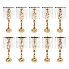 10x Crystal Flower Vase Stand Wedding Centerpieces For Table Gold Flower Stand