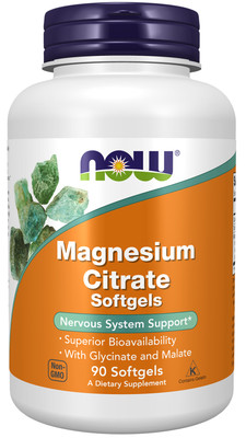 NOW Foods Magnesiumcitrat 90 Softgels, Müdigkeit, Muskelgesundheit und starke Knochen