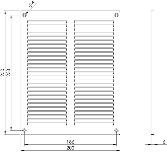 Griglia Di Aerazione Con Filtro 255x255 Mm Ad Incasso IP54 RAL 7035